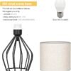 Black Modern Table Lamp, Minimalist Bedside Lamp with Hollow Base & Linen Shade - Image 4