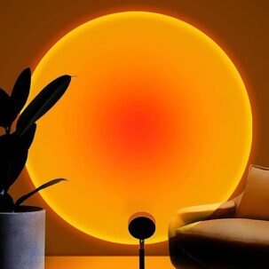 Sunset Rainbow LED Night Lamp, USB, Floor Stand (Red)