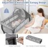 4-in-1 Pack & Play Playard with Bassinet, Changing Table, Wheels, Music Box - Image 3