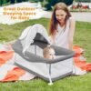 Foldable Travel Bassinet with Mattress, Canopy, Mosquito Net & Carry Bag for 0-5 Months - Image 2