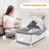 Foldable Travel Bassinet with Mattress, Canopy, Mosquito Net & Carry Bag for 0-5 Months - Image 4