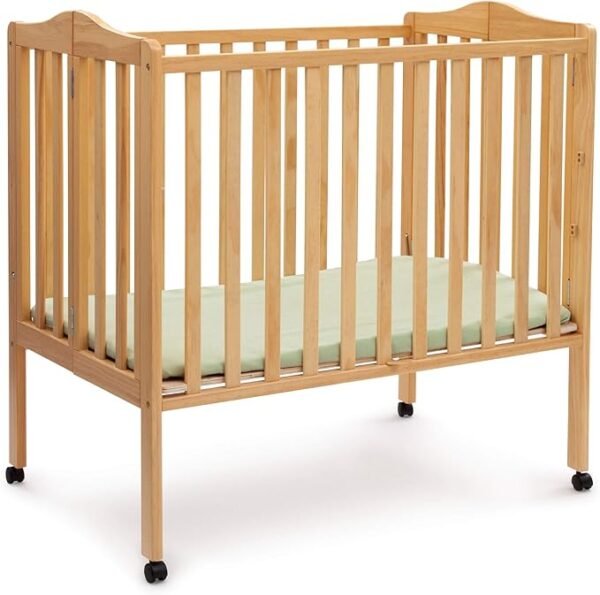 Portable Mini Baby Crib with Mattress, Greenguard Gold (Natural)