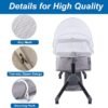 Portable Bassinet Mosquito Net Cover with Zipper, Bedside Crib Tent (White) - Image 4