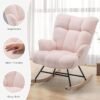 Nursery Teddy Rocking Chair, Fluffy Pink Glider - Image 3
