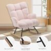 Nursery Teddy Rocking Chair, Fluffy Pink Glider - Image 4