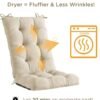 Indoor Rocking Chair Cushion, Extra Large Water-Resistant Glider Replacement, Beige - Image 2