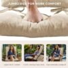 Indoor Rocking Chair Cushion, Extra Large Water-Resistant Glider Replacement, Beige - Image 4