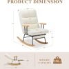 Glider Rocking Chair with Footrest, Adjustable Backrest, Teddy Upholstered - Image 2