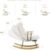 Glider Rocking Chair with Footrest, Adjustable Backrest, Teddy Upholstered - Image 4