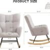Nursery Teddy Rocking Glider Chair, Upholstered Accent Armchair with High Backrest, Light Gray - Image 2