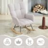 Nursery Teddy Rocking Glider Chair, Upholstered Accent Armchair with High Backrest, Light Gray - Image 3
