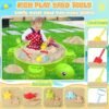 Toddlers Turtle Sandbox with Lid – 8PCS Sand Molds & Shovels, Indoor/Outdoor Sensory Playset for Kids 3+ - Image 2