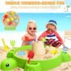 Toddlers Turtle Sandbox with Lid – 8PCS Sand Molds & Shovels, Indoor/Outdoor Sensory Playset for Kids 3+ - Image 3