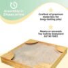 Wooden Sandbox with Corner Seating & Mesh Cover, Outdoor Kids Furniture, Honey (Ages 2-8) - Image 4