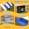 Wooden Sandbox with Canopy – Kids Sand Pit Playset with Liner & Blackboard, 49"x46"x57.5" - Image 3