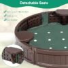 4FT Round Sandbox – Outdoor Sandpit with Waterproof Cover, Bottom Liner, Corner Seating for 3 Kids, Easy Assembly - Image 3
