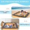 Wooden Sandbox – 47x38in Backyard Sandbox with DIY Race Track, Sand Protection, Storage, and Gardening Use - Image 2