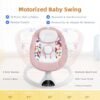 Baby Swing for Infants – Bluetooth Remote, 5 Speeds, Music, 5-Point Harness, Pink - Image 2