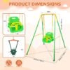 4-in-1 Toddler Swing Set – Baby Jumper & Bouncer with Foldable Metal Stand, Heavy Duty, Green - Image 2