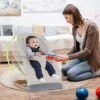 Baby Bouncer – Ergonomic Mesh Seat with 3 Recline Positions, Portable Beige - Image 2