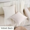 18x18 Cream White Pillow Covers – Set of 2, Faux Fur & Velvet, Modern Cozy Decor - Image 2