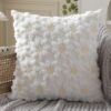 18x18 Spring Pillow Covers – Set of 2 Yellow Sunflower Faux Fur Cushions for Sofa & Home Decor - Image 3