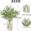 14" Fake Eucalyptus in Glass Vase – Sage Green Faux Plant with Faux Water for Home Decor - Image 2