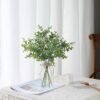 14" Fake Eucalyptus in Glass Vase – Sage Green Faux Plant with Faux Water for Home Decor - Image 3