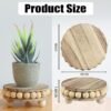 2-Pack Wood Risers – 4" Brown Pedestal Stands for Farmhouse & Home Decor - Image 3