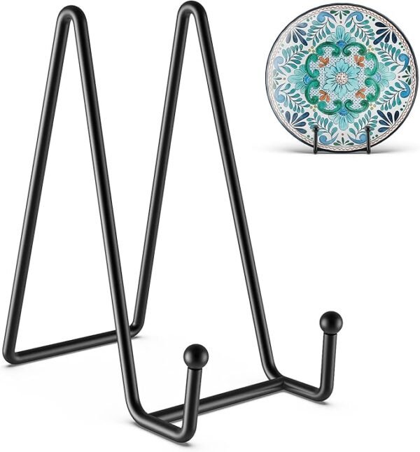 3-Pack 6" Plate Stands – Black Vinyl Display Holders for Photos, Books & Art