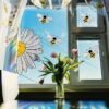 5-Pack Bee & Sunflower Window Clings – Double-Sided Rainbow Decals for Glass & Mirrors - Image 3