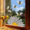 5-Pack Bee & Sunflower Window Clings – Double-Sided Rainbow Decals for Glass & Mirrors - Image 4