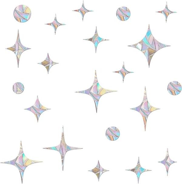 60-Pack Anti-Collision Window Clings – Star Decals to Prevent Bird Strikes
