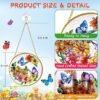 6" Stained Glass Suncatcher – Butterfly Flower Window Hanging with Gold Frame & Chain - Image 3