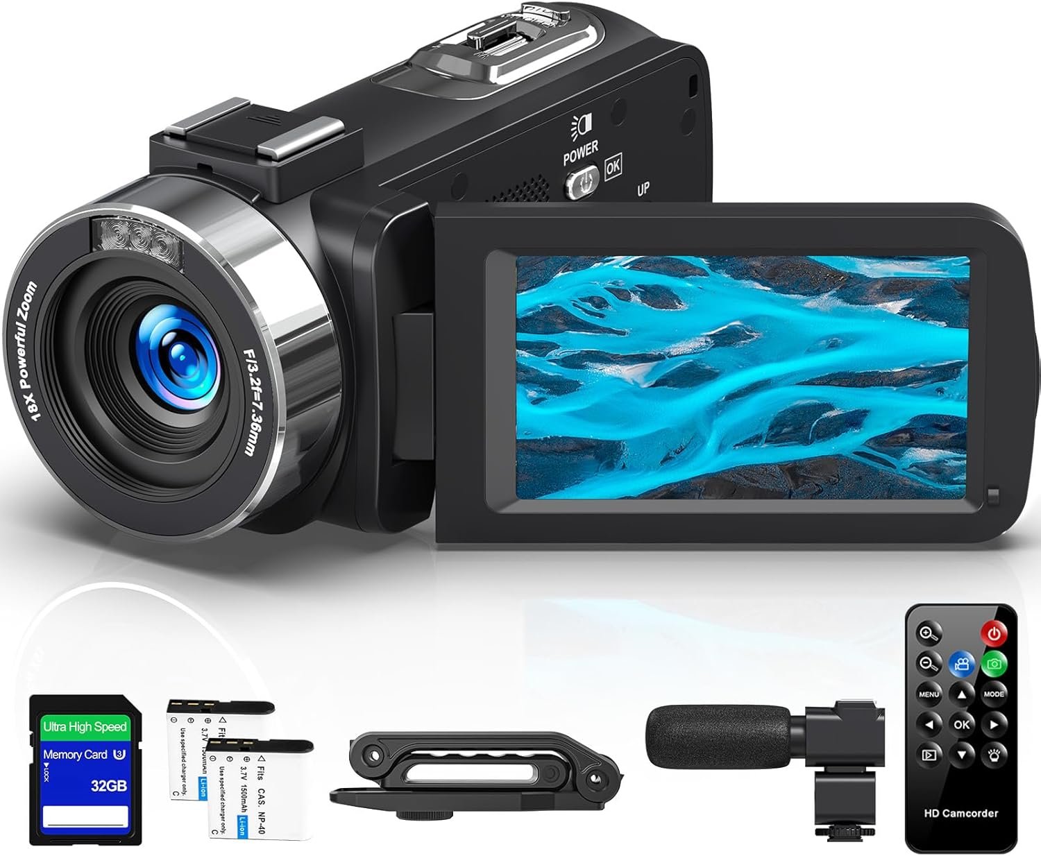 4K Vlogging Camcorder 80MP Video Camera with Night Vision