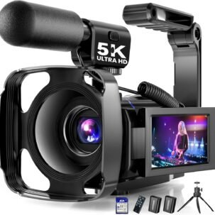 5K Vlogging Camera 64MP Camcorder with Night Vision & WiFi