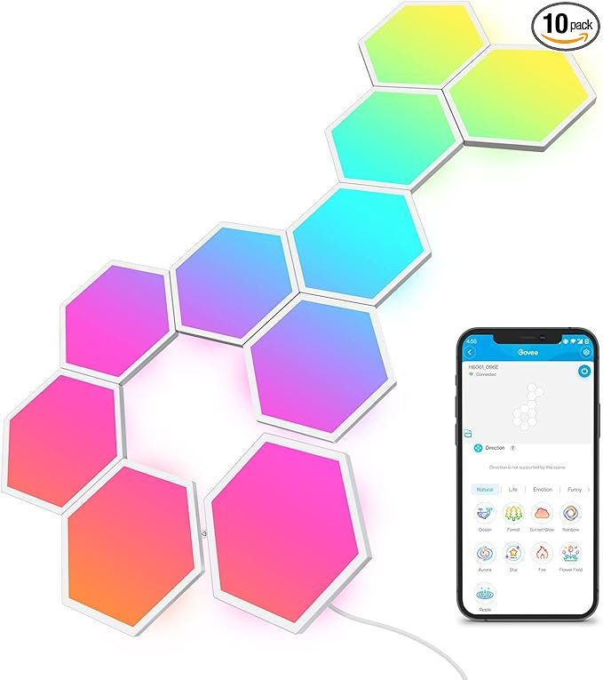 RGBIC Hexagon Smart LED Wall Panels Music Sync Lights
