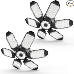 32000LM LED Garage Lights 6 Panel Deformable Ceiling