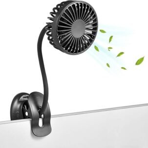 Clip-On USB Mini Desk Fan with Rechargeable Power Bank