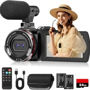 4K Vlogging Camera 64MP Dual Camcorder for TikTok & YouTube