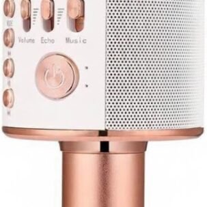 3-in-1 Wireless Bluetooth Karaoke Microphone Speaker Rose Gold