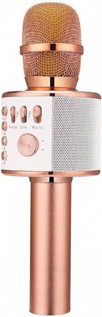 3-in-1 Wireless Bluetooth Karaoke Microphone Speaker Rose Gold