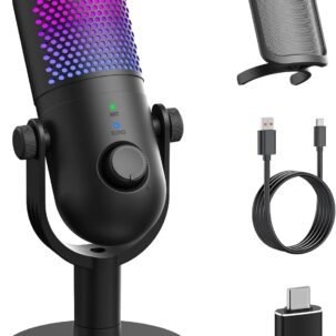 RGB USB Gaming Microphone with Stand and Quick Mute