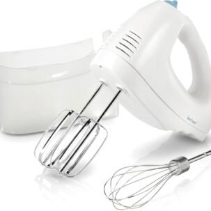 6-Speed Electric Hand Mixer with Whisks and Snap-On Case
