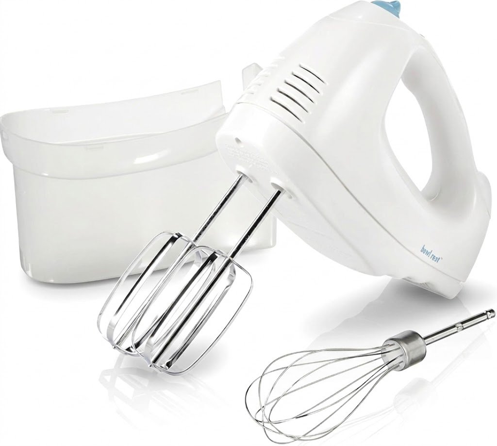 6-Speed Electric Hand Mixer with Whisks and Snap-On Case
