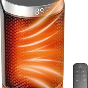 Portable 1500W Electric Space Heater with Thermostat and Remote