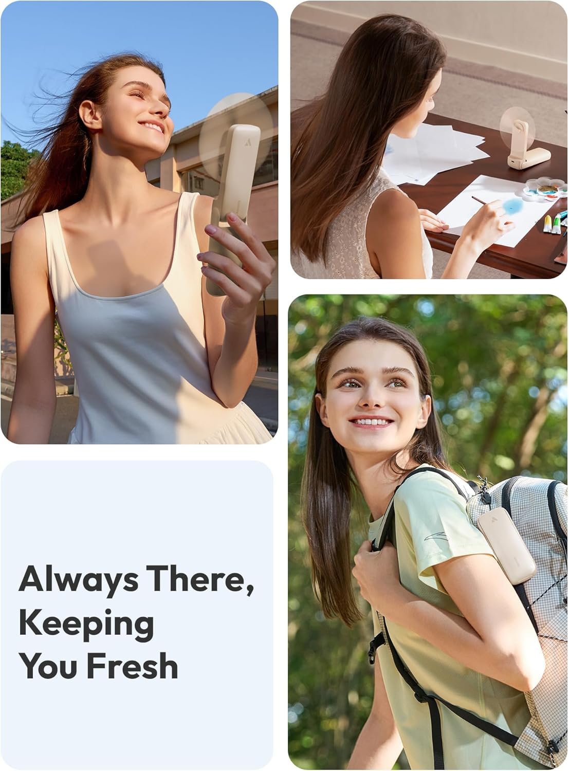 Slim USB Rechargeable Handheld Mini Fan for Travel - Image 2