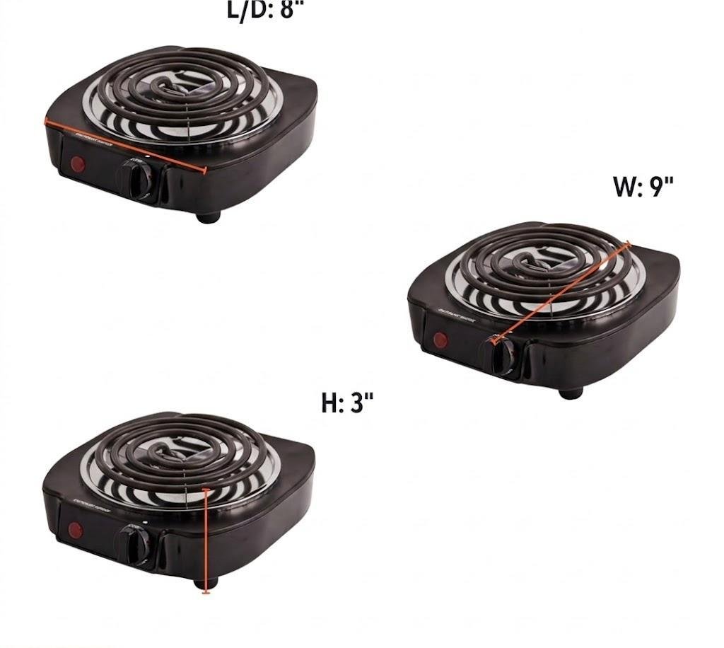 1100W Electric Single Burner Cooktop Black - Image 2