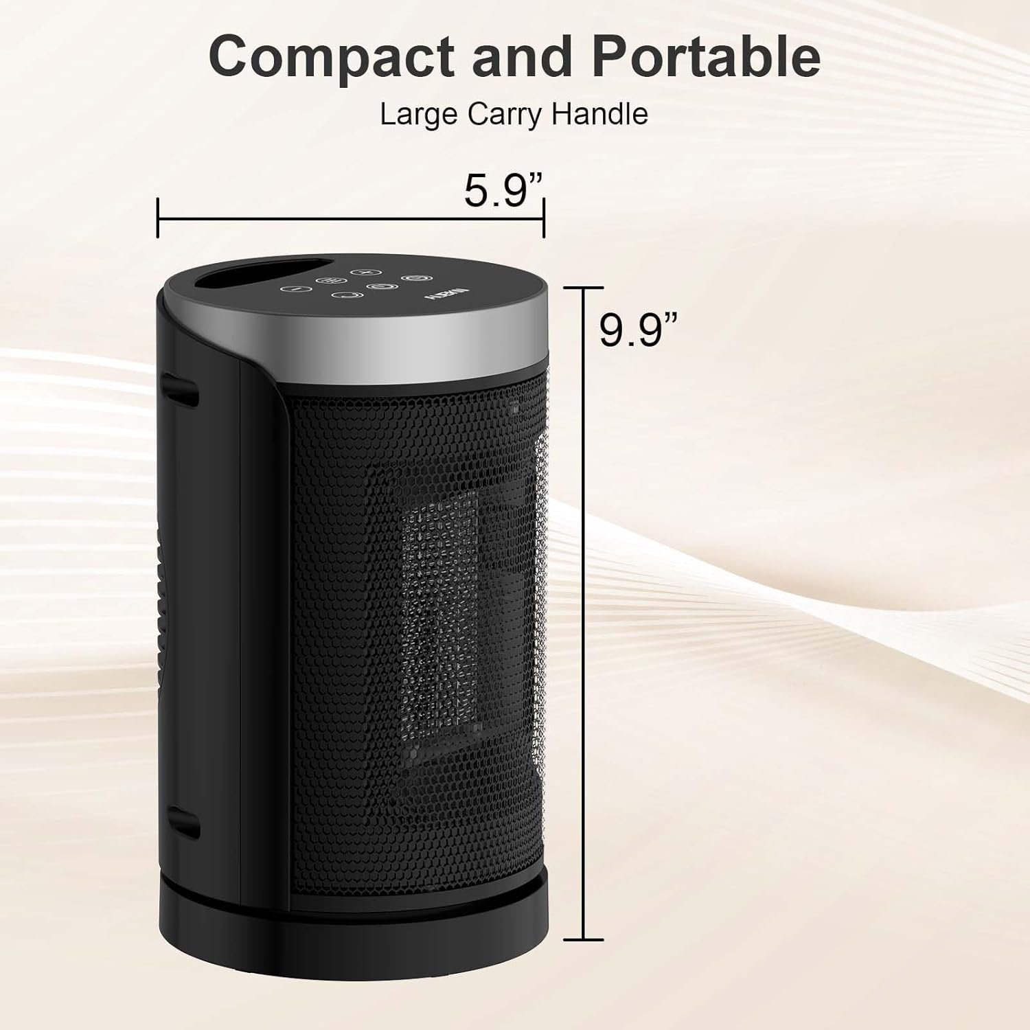 Portable 1500W Electric Space Heater with Thermostat and Remote - Image 2