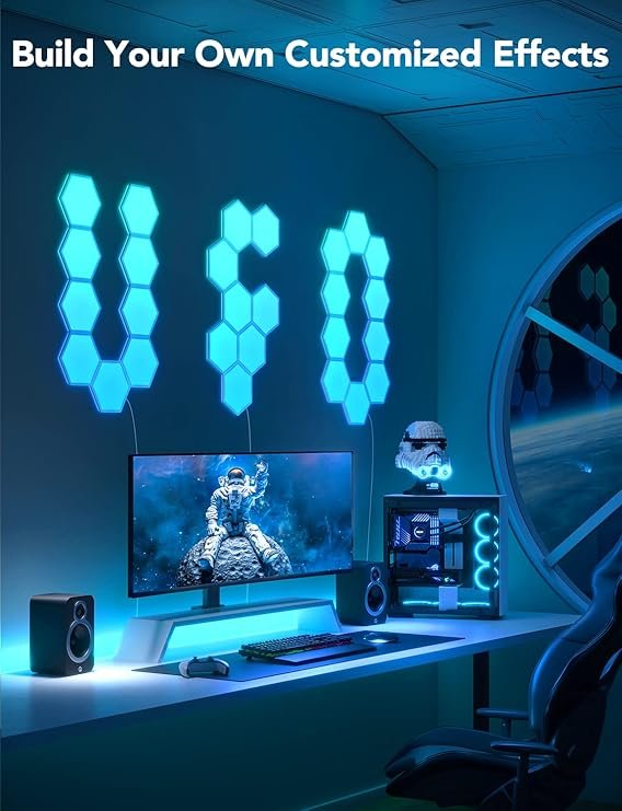 RGBIC Hexagon Smart LED Wall Panels Music Sync Lights - Image 3